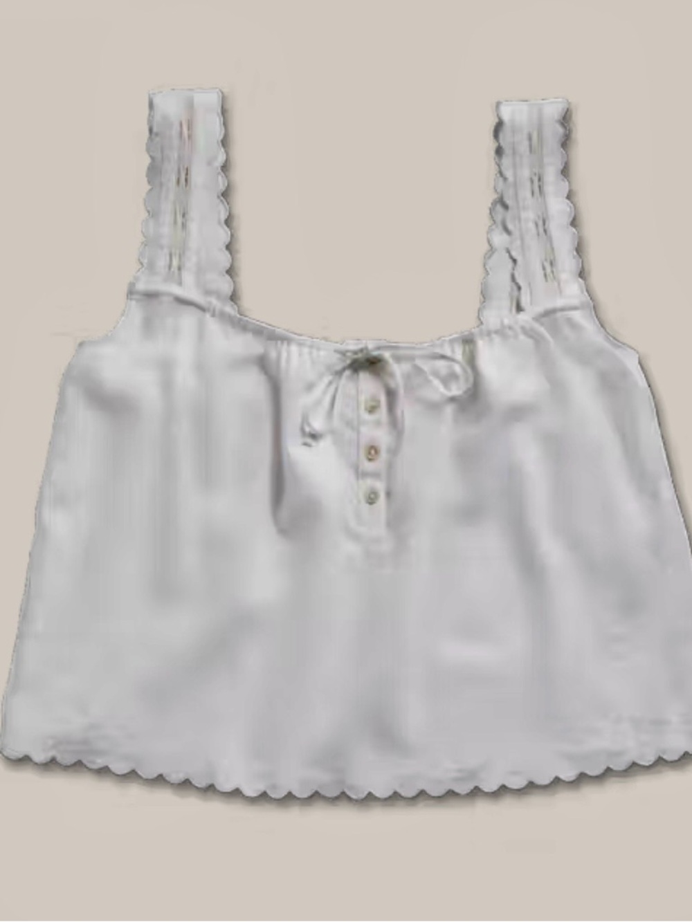 Tecovas natural white linen cotton tank